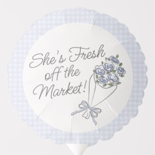 Blue Flower Market Fresh Floral Bridal Shower Balloon