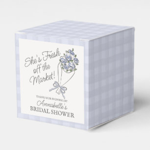 Blue Flower Market Fresh Floral Bridal Shower Favor Boxes