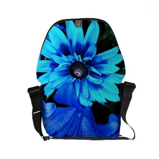 Blue Flower Messenger Bag