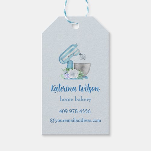 Blue Flower Mixer Logo Brand  Gift Tags