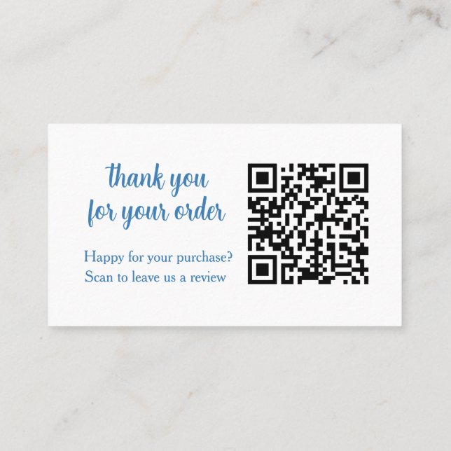  Blue Flower Mixer QR Code Leave us a review Business Card (Back)