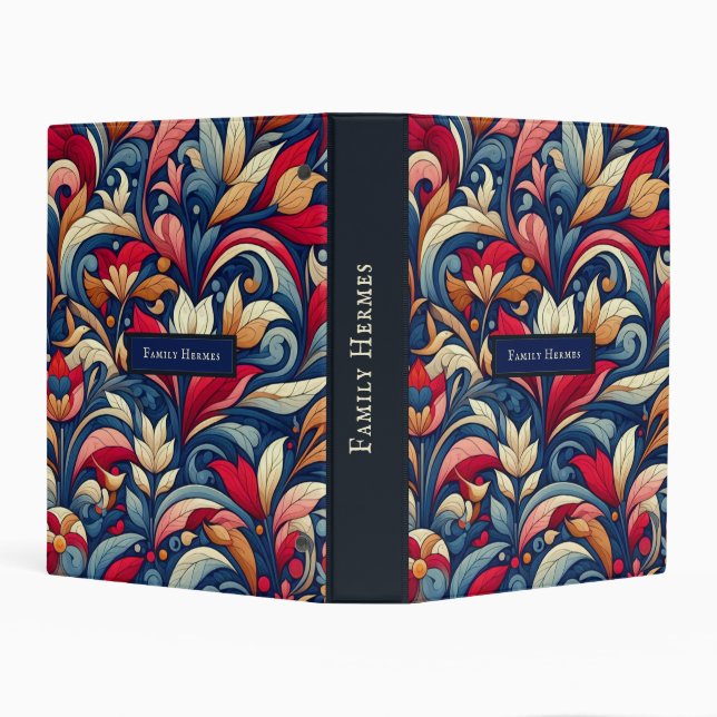 Blue Flower Morris art Mini Binder (Background)