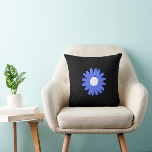 Blue Flower Nature Vibes Throw Pillow