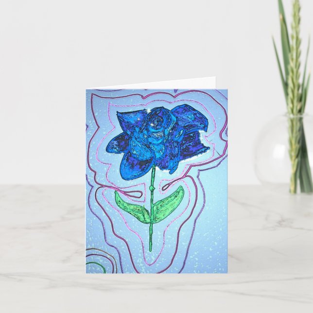Blue Flower Note Card (Front)