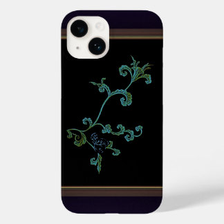 Blue flower On Black Case-Mate iPhone 14 Case