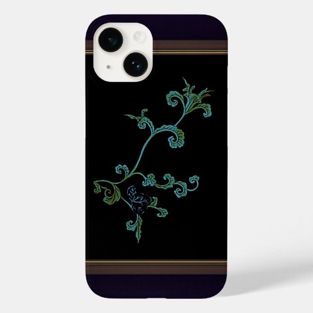 Blue flower On Black Case-Mate iPhone Case (Back)