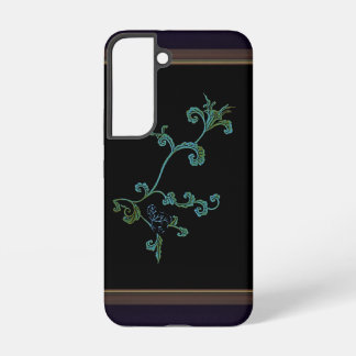 Blue flower On Black Samsung Galaxy S22 Case