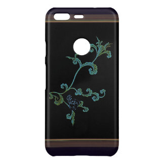 Blue flower On Black Uncommon Google Pixel Case