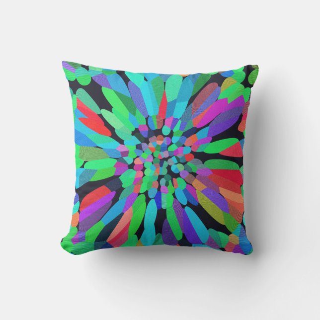 Blue Flower Outdoor Pillow (Front)