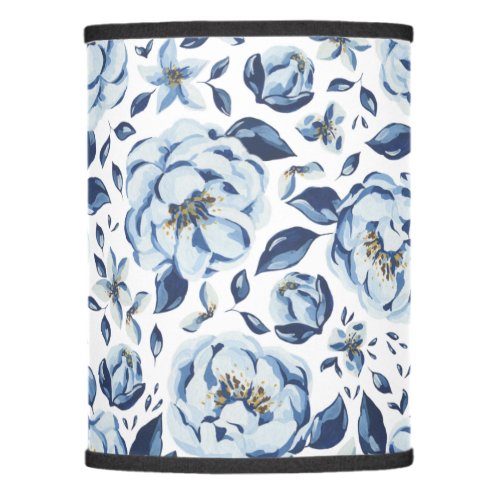Blue flower painting lamp shade