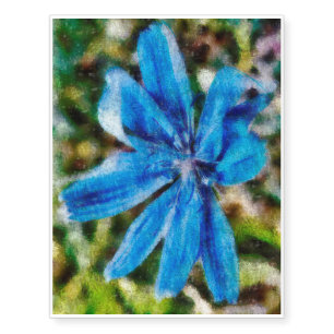 Blue flower painting temporary tattoos