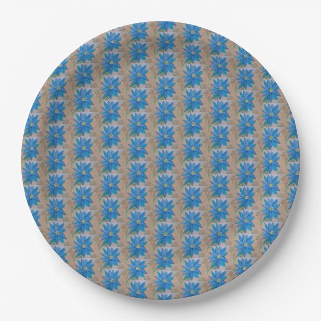 Blue Flower Paper Plates (Front)