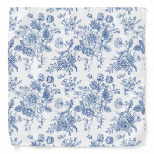Blue Flower Pattern Bandana
