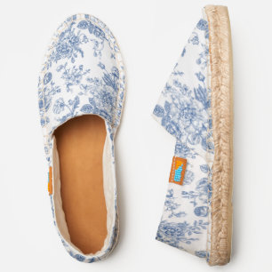Blue Flower Pattern Espadrilles