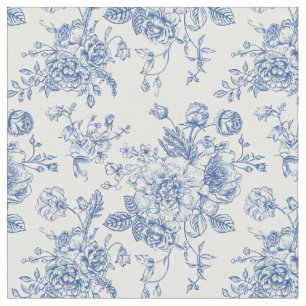 Blue Flower Pattern Fabric