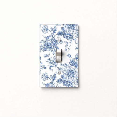 Blue Flower Pattern Light Switch Cover