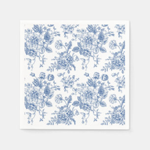 Blue Flower Pattern Napkins