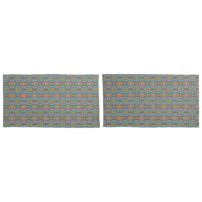 Blue flower pattern pillow case (Back-Set)