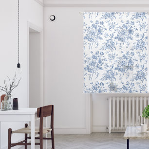 Blue Flower Pattern Sheer Curtains