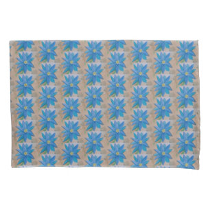 Blue Flower Pillow Case