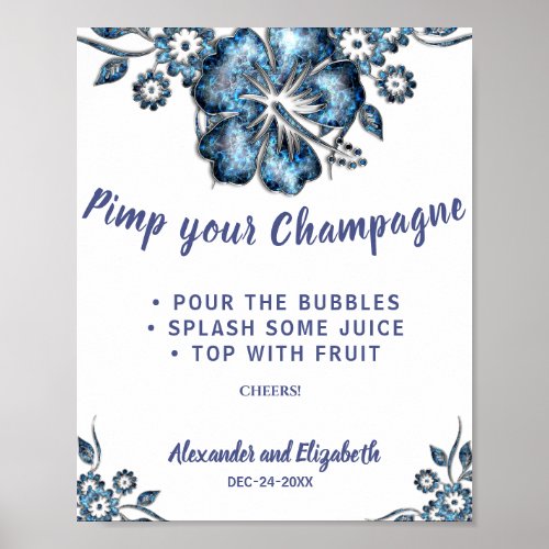 Blue Flower Pimp your Champ Wedding Poster