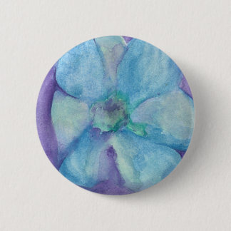 Blue Flower Pinback Button