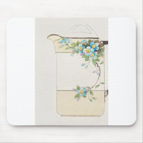Blue Flower Pitcher Painting by Noritake Factory Mouse Pad