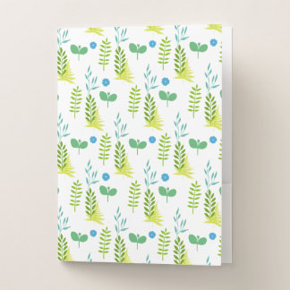 Blue Flower  Pocket Folder