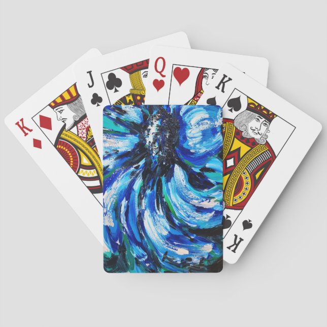 Blue Flower Poker Cards (Back)