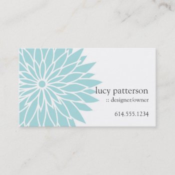 Blue Flower Power Chic Stylish Business Cards by mrssocolov2 at Zazzle