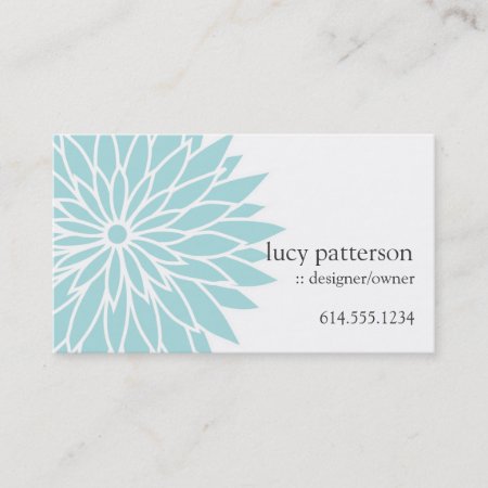 Blue Flower Power Chic Stylish Business Cards