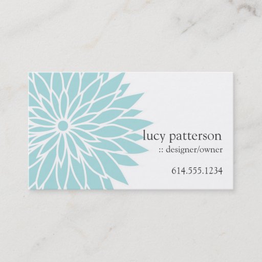 Customizable Blue Flower Power Chic Stylish Business Cards