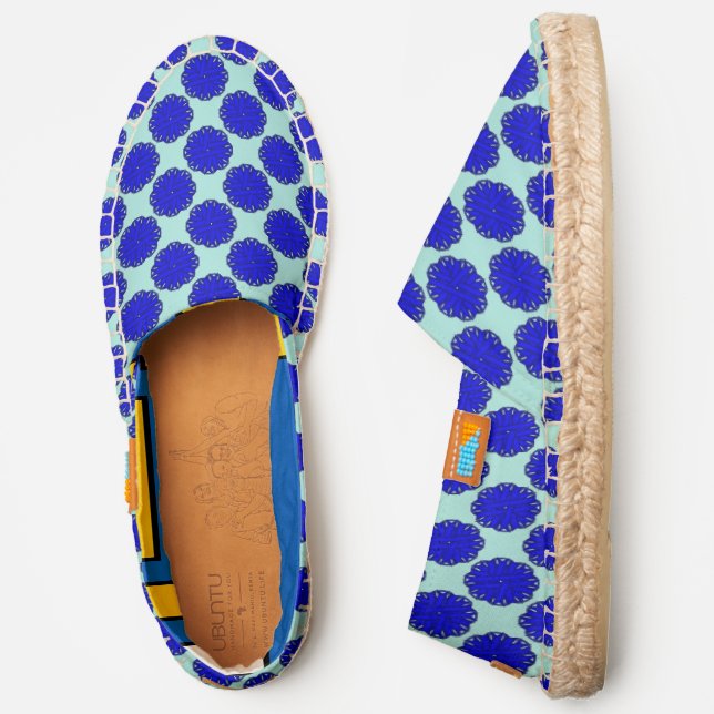 Blue Flower Ribbon by Kenneth Yoncich Espadrilles (Side)