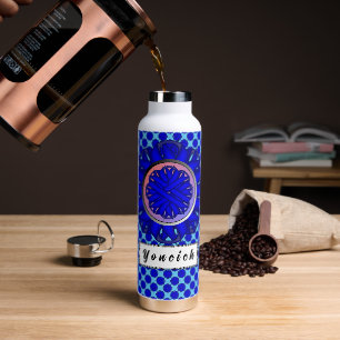 Blue Flower Ribbon by Kenneth Yoncich Water Bottle