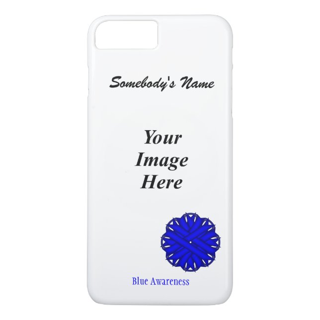 Blue Flower Ribbon Template by Kenneth Yoncich Case-Mate iPhone Case (Back)
