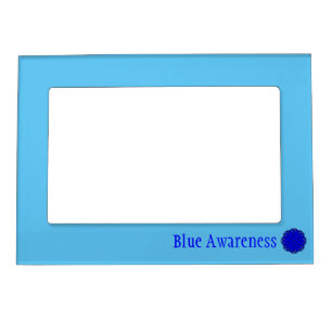 Blue Flower Ribbon Template by Kenneth Yoncich Magnetic Photo Frame