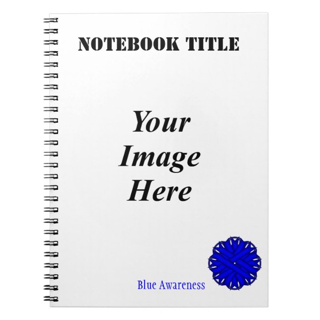 Blue Flower Ribbon Template by Kenneth Yoncich Notebook (Front)