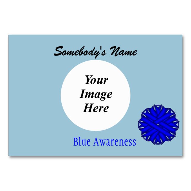 Blue Flower Ribbon Template by Kenneth Yoncich Table Number (Front)