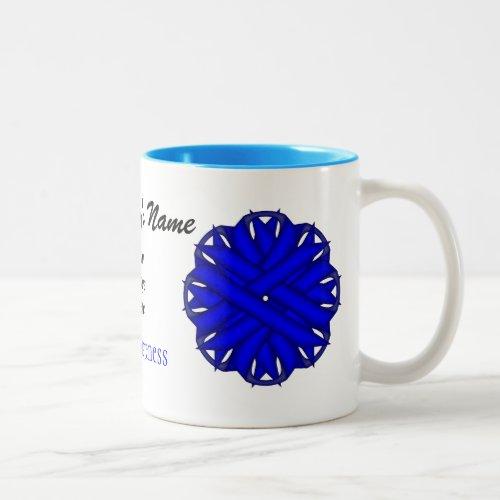 Blue Flower Ribbon Tmpl by Kenneth Yoncich Two_Tone Coffee Mug