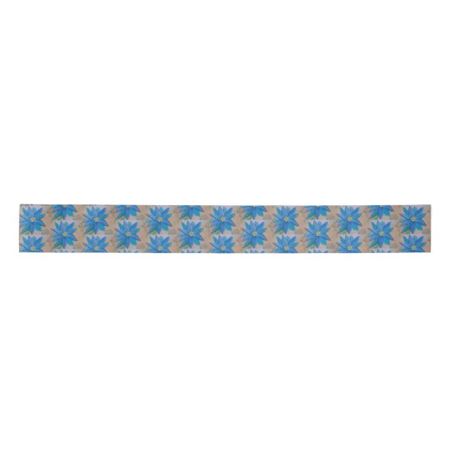 Blue Flower Satin Ribbon (Front)