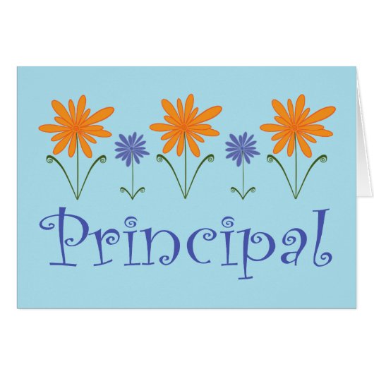 Blue Flower School Principal Gift (Front Horizontal)