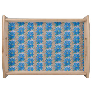 Blue Flower Serving Tray