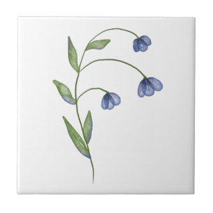 blue flower simple ceramic tile