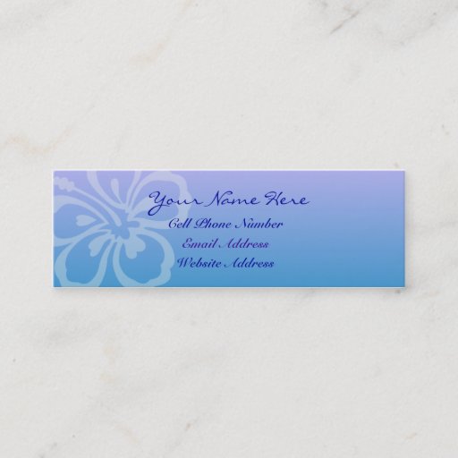 Customizable Blue Flower Skinny Profile And Business Card
