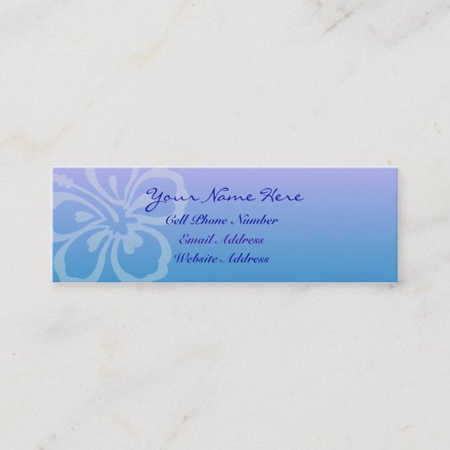 Blue Flower Skinny Profile And Business Card (Front)