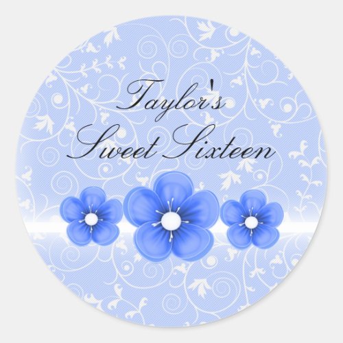 Blue Flower Sweet16 Sticker