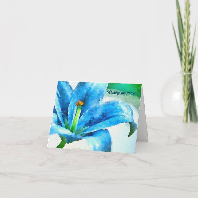 Blue Flower Sympathy Card (Front)
