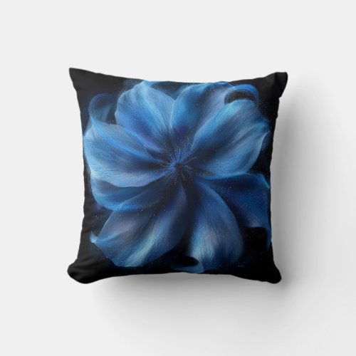 Blue Flower Throw Pillow