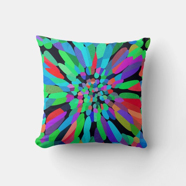 Blue Flower Throw Pillow (Front)