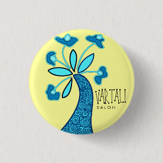 Blue Flower Vartali Round Button